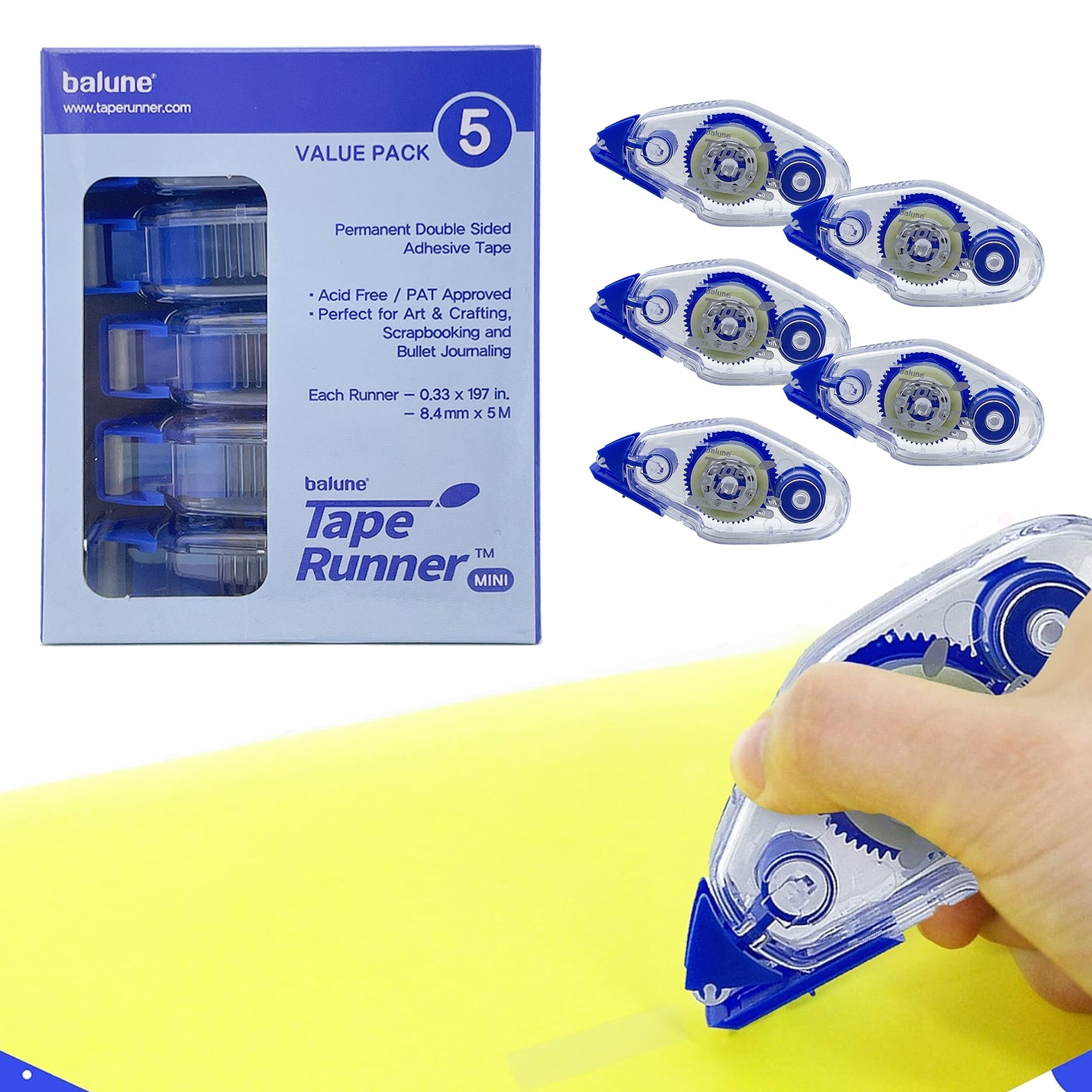 [Balune] Tape Runner Blue, 5m, 5 Count