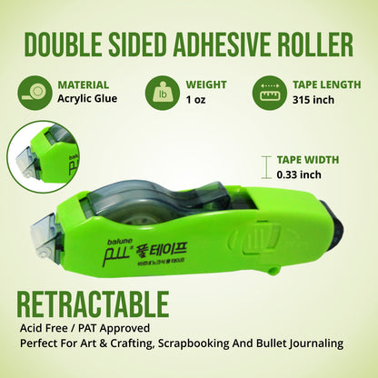 [Balune] Tape Runner Green, Rectractable, 8m, 5 Count