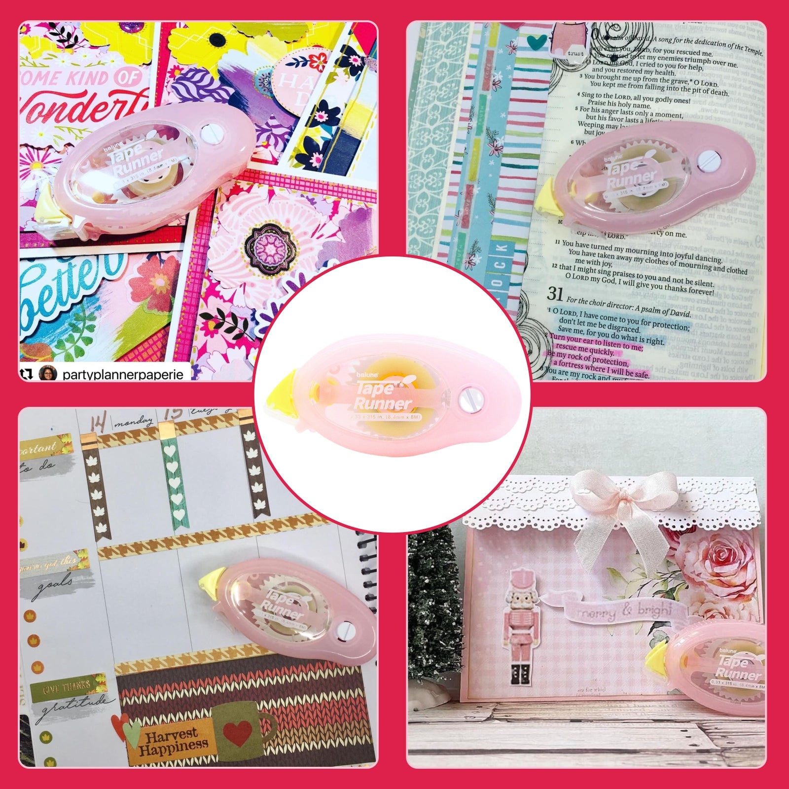 [Balune] Tape Runner Pink, 8m, 5 Count