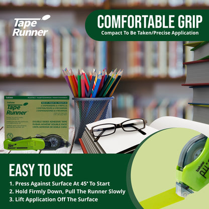[Balune] Tape Runner Green, Rectractable, 8m, 2 Dispensers & 8 Refills