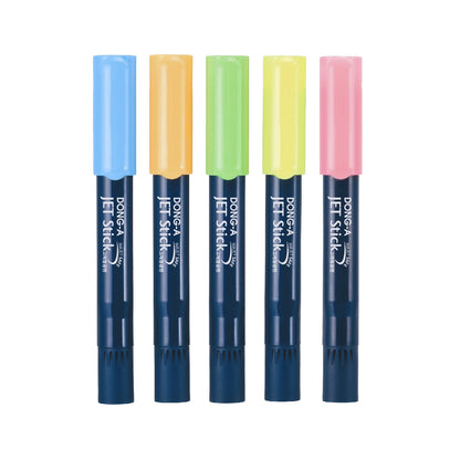 [Dong-A] Jet Stick Oval Highlighter Crayon Markers, 5 Colors