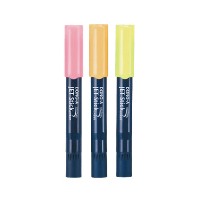 [Dong-A] Jet Stick Oval Highlighter Crayon Markers, 3 Colors