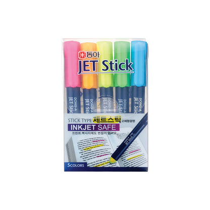 [Dong-A] Jet Stick Oval Highlighter Crayon Markers, 5 Colors