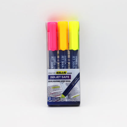 [Dong-A] Jet Stick Oval Highlighter Crayon Markers, 3 Colors