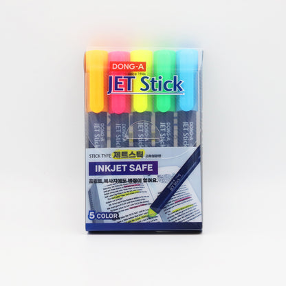 [Dong-A] Jet Stick Oval Highlighter Crayon Markers, 5 Colors