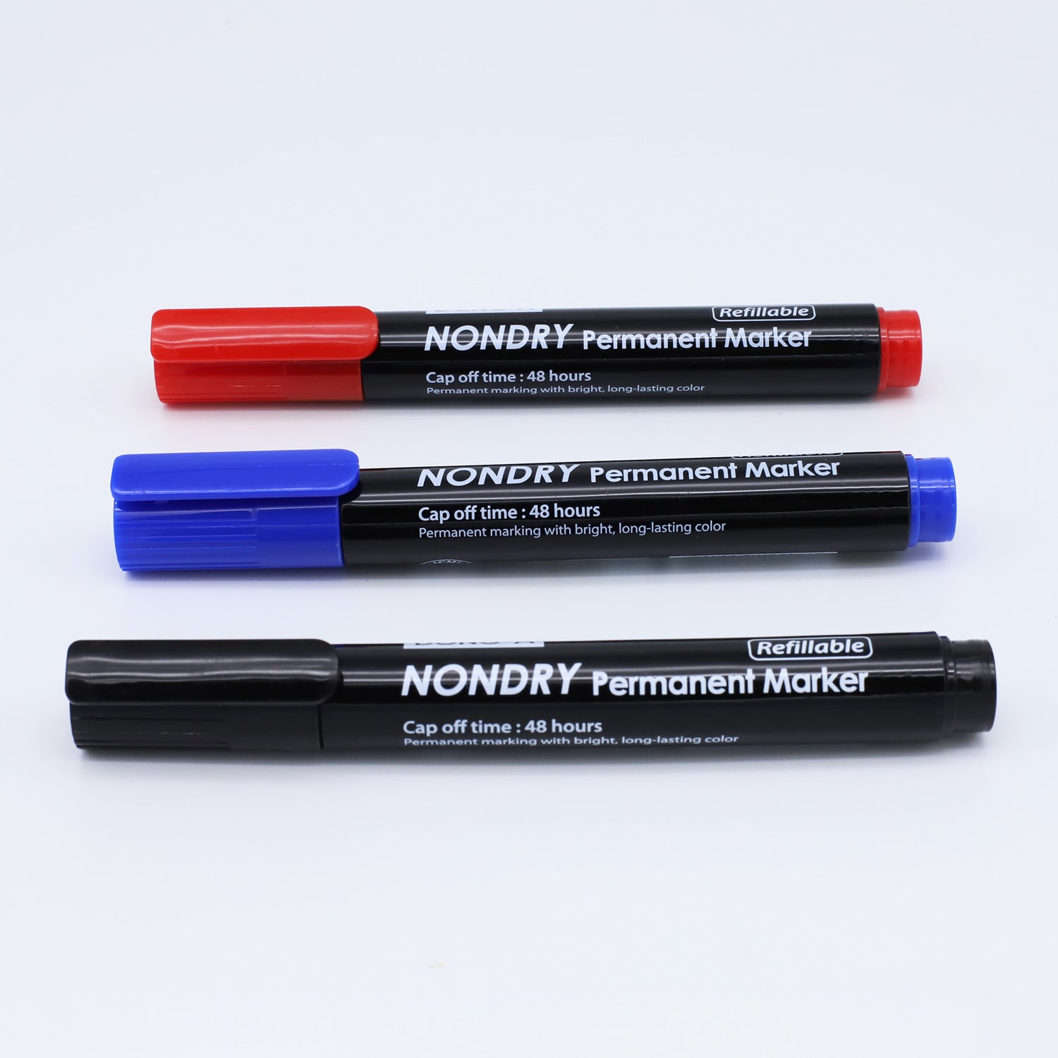 DONG-A Nondry Permanent Markers – Chisel Tip, Non-Drying 48H, 12