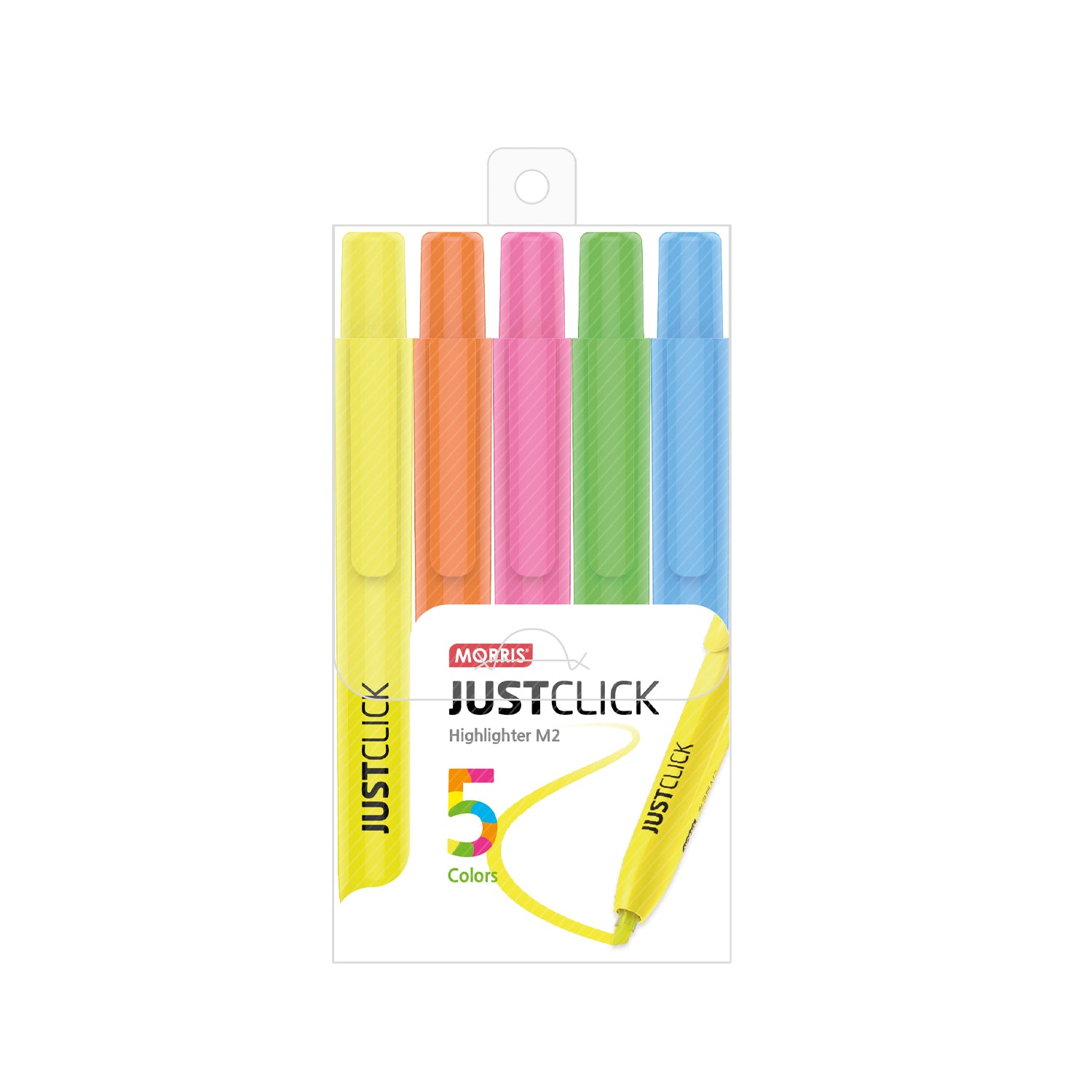 [Morris] Just Click Highlighters M2, 5 Colors