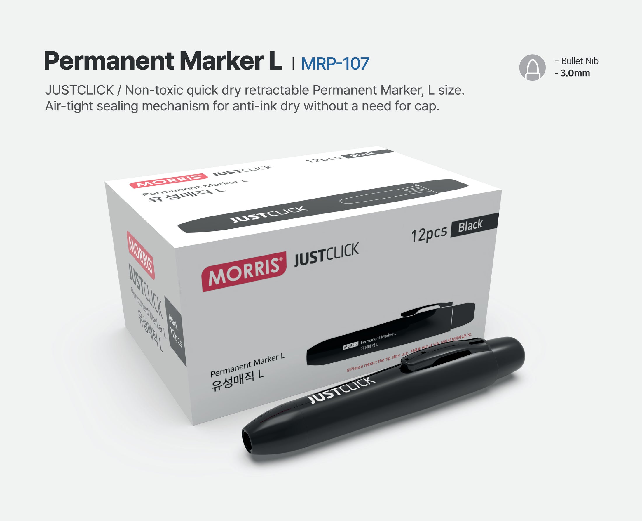 [Morris] Just Click Permanent Markers L, 12 Count