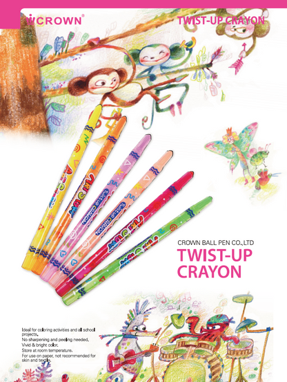[Crown] Twist Up Crayons, 24 Colors