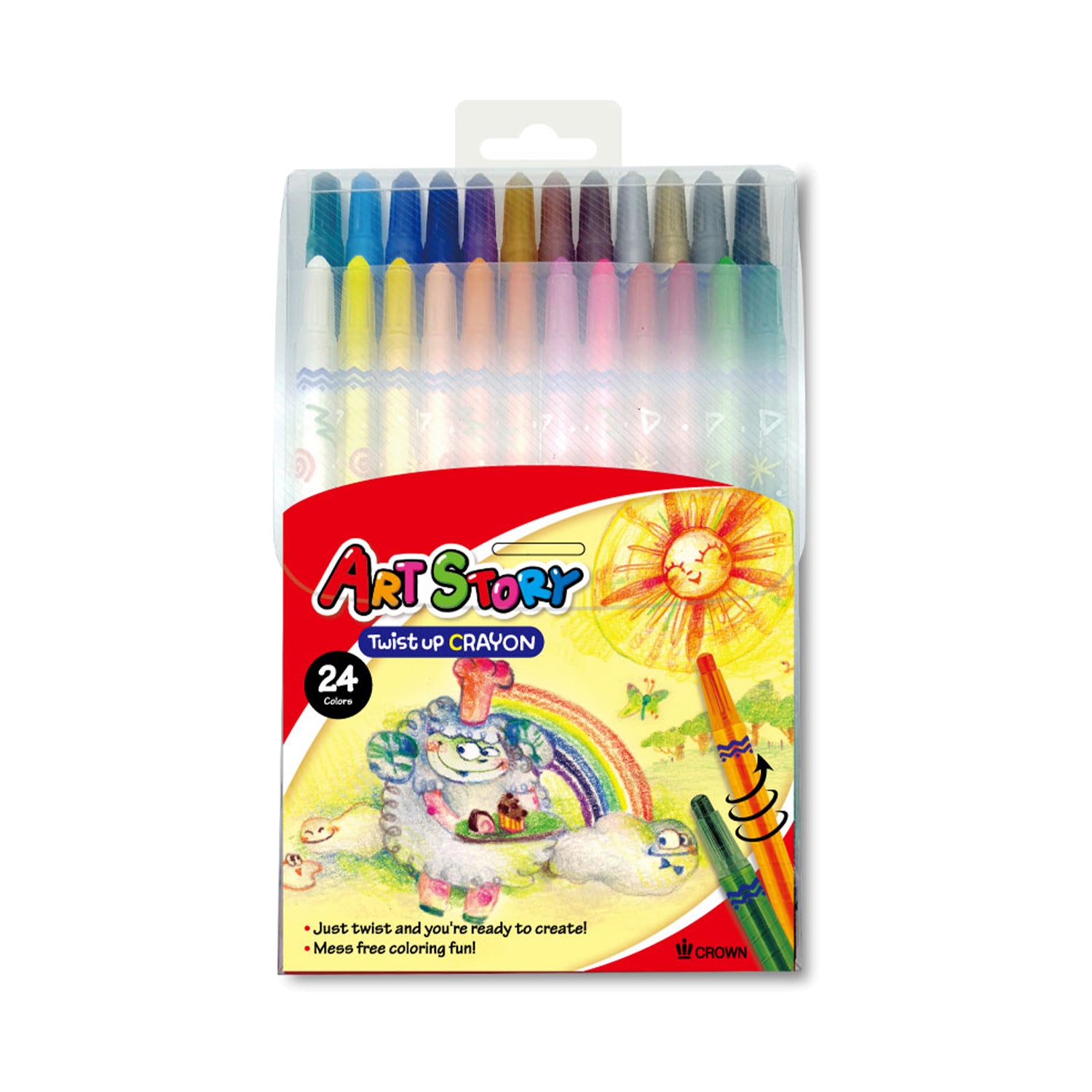 [Crown] Twist Up Crayons, 24 Colors