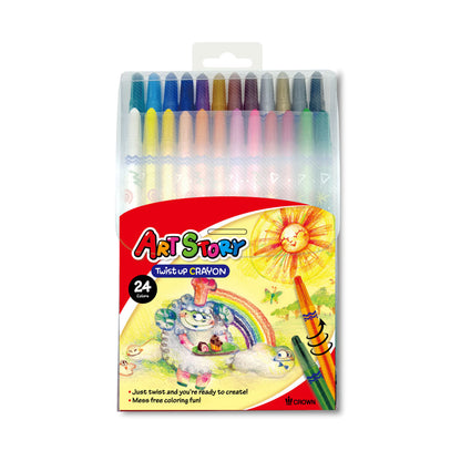 [Crown] Twist Up Crayons, 24 Colors